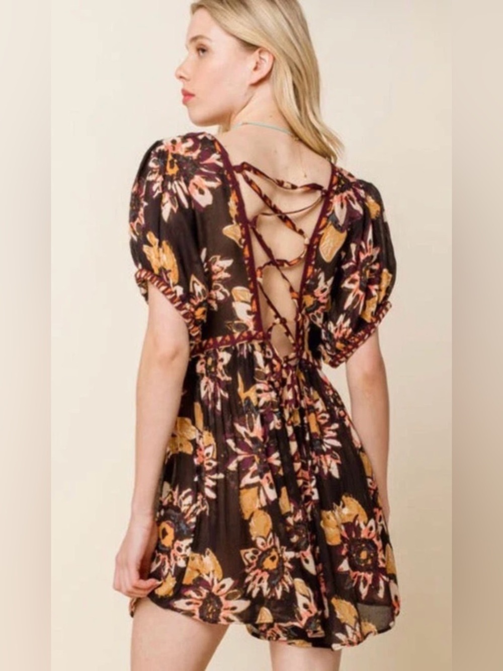 Free People Woman’s Metal Tag Black Floral on the Edge Romper, Size M, EUC - Picture 2 of 5